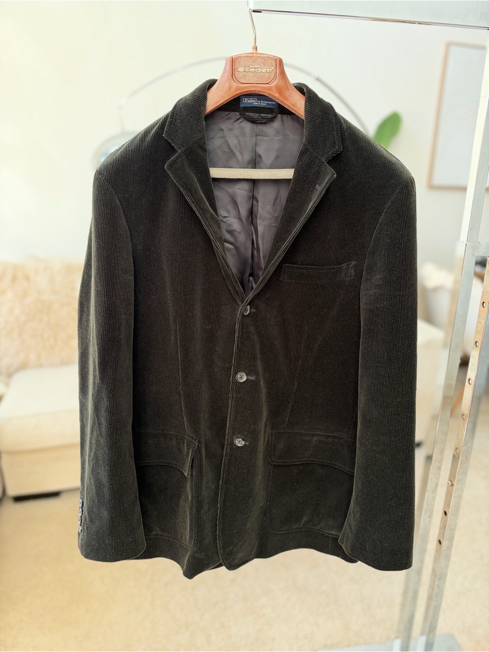 Vintage Polo Ralph Lauren Dark Green Corduroy Blazer 42R